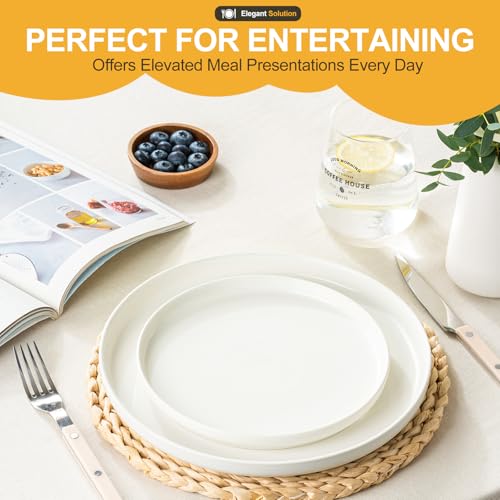 EWFEN 24-Piece Ceramic Dinnerware Set for 8 White - Service for Family & Entertaining