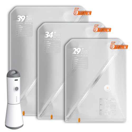 Vacbird 15 Pack Cordless Vacuum Seal Bags with Rechargeable Pump - Space Saver Compression Storage for Clothes Bedding Travel Variation of THIS listing