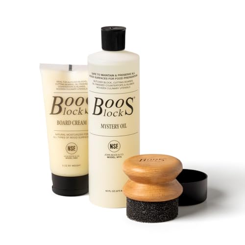 John Boos 3-Piece All-Natural Care & Maintenance Set with Beechwood Applicator