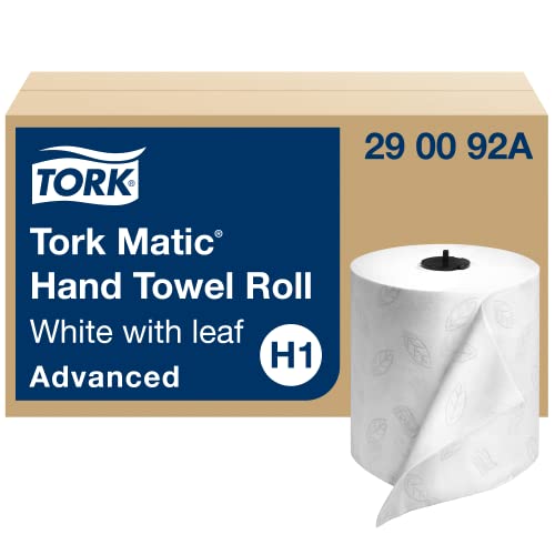Tork Matic Hand Towel Roll 6-Pack, Advanced, 525 ft, White and Gray Leaf Design