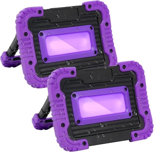 Rechargeable 20W LED Black Light 395nm for Neon Glow Party, Cordless UV Floodlight - Variation 2