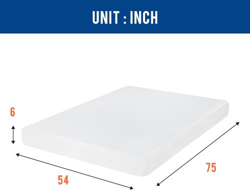 FDW 6-Inch Gel Memory Foam Mattress - Medium Firm | CertiPUR-US Certified | Pressure Relief & Cooling | White Bed in a Box