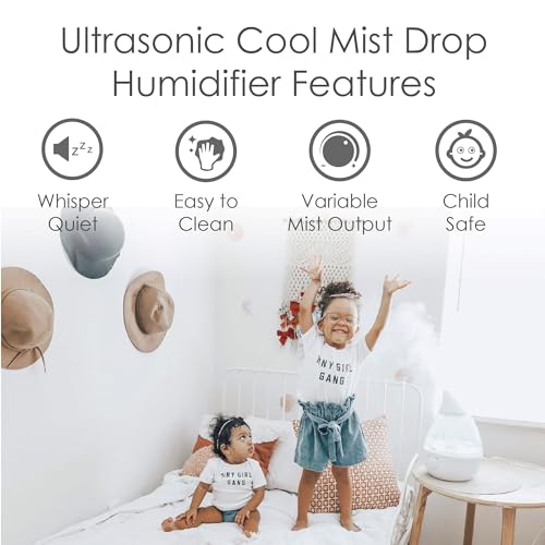 Crane Ultrasonic Cool Mist Humidifier for Bedroom & Nursery - 1 Gallon, Clear & White, Filter Optional