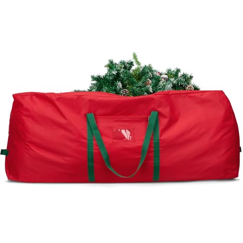 MaidMAX 9ft Christmas Tree Storage Bag with Handles, 63.5x15x27in, Red