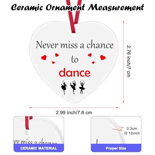 Dancer Gift Christmas Ornaments Dance Lover Gifts Inspirational Gifts Dancer Friends Sister Ballet Jazz Hip Hop Latin Gift Dance Recitals Teams Encouragement Ceramic Ornament