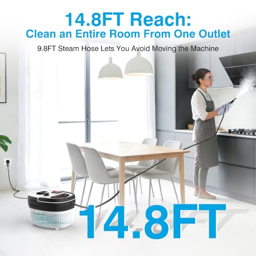 15-in-1 Steam Cleaner for Home & Car Deep Cleaning, Fast Heat-Up
