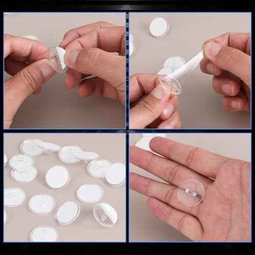 100 Pack Ceiling Hooks Adhesive, Removable Sticky Hooks for Hanging, No-Drill Transparent Ceiling Discs Hanger with Metal Hook for Festival Wedding Birthday Party Christmas Decorations