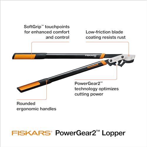 Fiskars 32-Inch PowerGear2 Garden Bypass Loppers - Tree Trimmer for Branches Up to 2 Inches