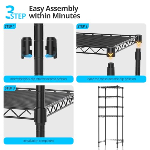 4-Tier Adjustable Mini Fridge Shelf Rack – Heavy-Duty Metal Storage Organizer