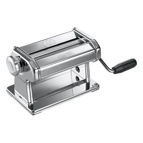 Marcato Atlas 150 Manual Pasta Machine with 150mm Roller, Chrome Steel, Italy-made