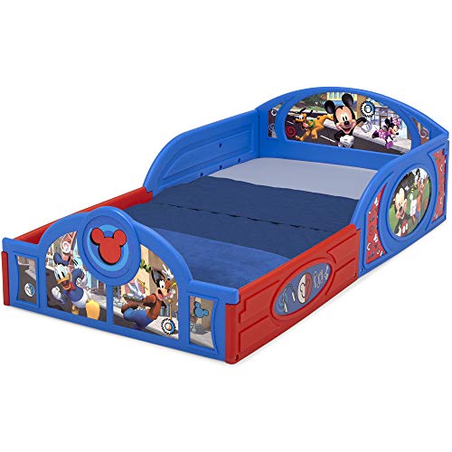 Delta Children Mickey Mouse Toddler Bed with Guardrails - Sleep & Play Version