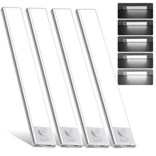 8 Inch Rechargeable Motion Sensor LED Under Cabinet Light - Wireless Dimmable White