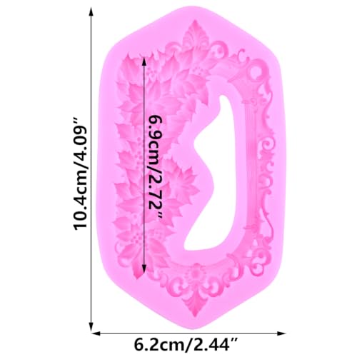 YIHUOMOLDS Christmas Vintage Frame Poinsettia Fondant Silicone Mold - Style P
