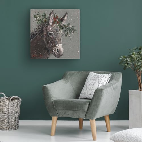 Mary Beth The Christmas Donkey Canvas Art 14x14-Inch by Mary Miller Veazie