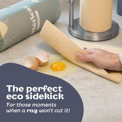 Betterway Bamboo Paper Towels 8 Rolls, 2-Ply, Compostable & Plastic-Free - Brown, 110 Sheets Each