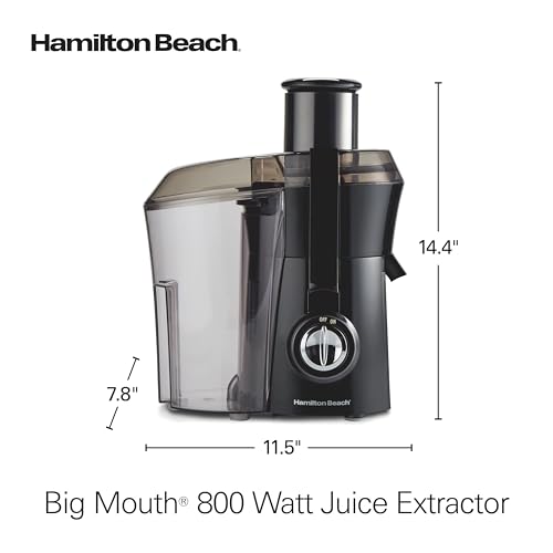 Hamilton Beach Centrifugal Juicer Machine Black with 3-Inch Wide Feed Chute 800W