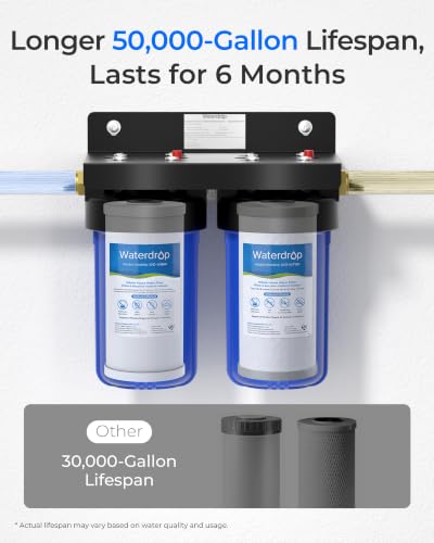 Waterdrop Whole House Water Filter with Iron & Manganese Reduction - Compatible with WHF21-FG