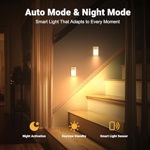 V4light Rechargeable Motion Sensor Night Light 4-Pack - Gold, 3000K