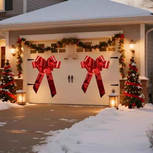 Big Red Car Bow(30 inch, 1 Pack) - Large Christmas Bow, Giant Bow for Car, Wreath, Present, Christmas Decoration, Wedding, Anniversary, Party, Birthday, Housewarming.