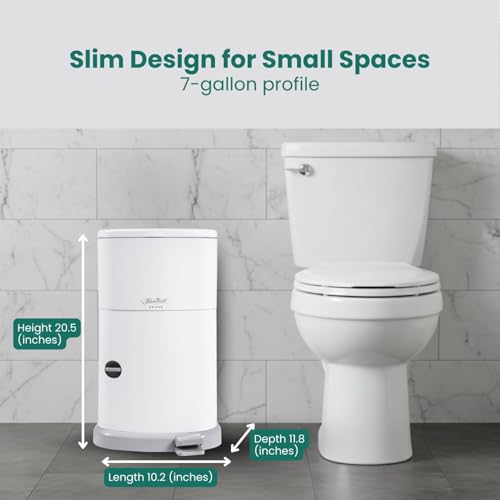 Janibell Akord Slim 7-Gallon Adult Diaper Pail with Hands-Free Pedal & Odor Control
