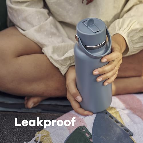 Hydro Flask 24 Oz Insulated Water Bottle with Wide Straw Lid - Harbor Blue
