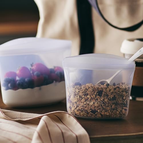 Stasher Premium Reusable Silicone Food Storage Bags - Clear 6-Pack