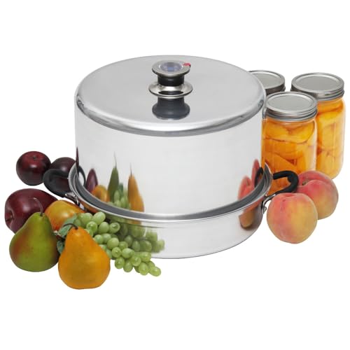 Kitchen Crop Aluminum Steam Canner with Temperature Indicator - Large Capacity