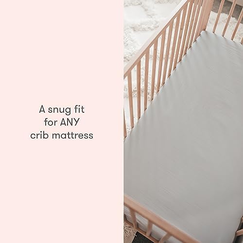 Newton Baby Fitted Crib Sheet - Ultra Breathable Organic Cotton, Soft & Comfortable | 2-Pack, Plain White