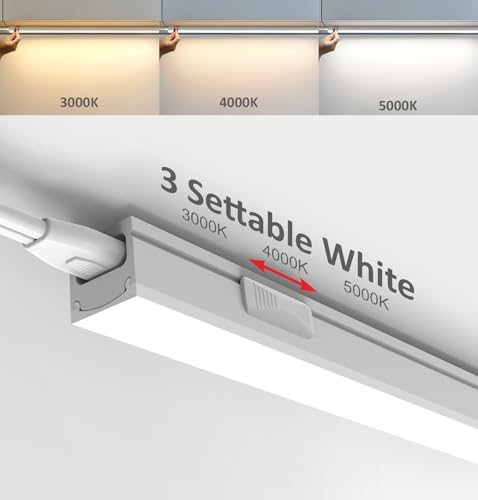 White 4 Pack 24-Inch Linkable LED Under Cabinet Lights - Plug-in, 3 CCT