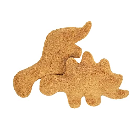 2 Pack Dino Nugget Pillow Plush, Soft Dinosaur Chicken Nuggets Pillow for Birthday Gifts, Dinosaur Theme Party Decorations (2 Packs Dino)