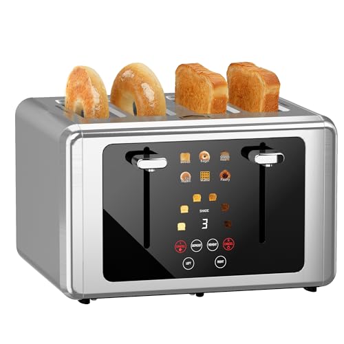 WUNLY Smart Digital 4-Slice Toaster with Wide Slots & Stainless Steel Variation