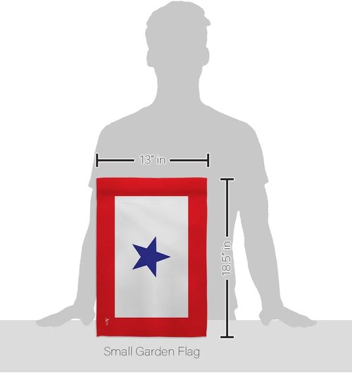 Blue Star Flag - Military Family Deployment Decoration with Pole Set | Outdoor Yard & Grave Memorial Decor