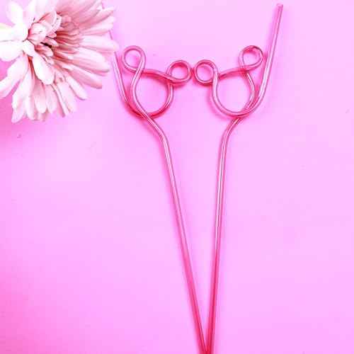Crazy Straws, Reusable Plastic Loop Curly Fun Straws for Classroom Activities, Valentine¡¯s Day Gift, Christmas Birthday Party Supplies Decoration (24 Pcs)