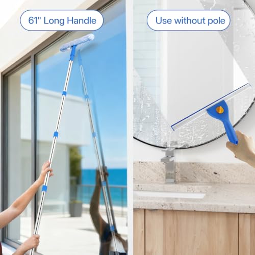 Window Cleaning Kit with Collapsible Bucket, Squeegee & Microfiber Cloth