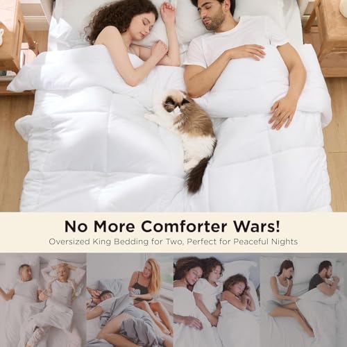 Oversized King Comforter Duvet Insert - White Quilted Bedding