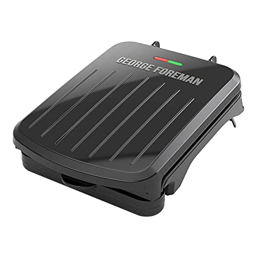 2-Serving Compact Indoor Electric Grill and Panini Press - Black