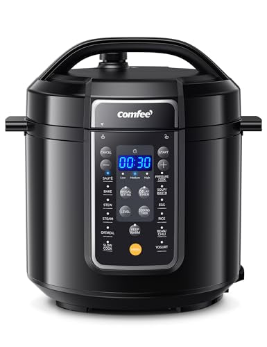 Electric Pressure Cooker 12-in-1, 6 Quarts Nonstick Pot - Black
