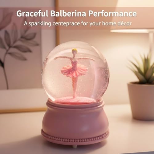 Ballet Girl Snow Globe for Girls - Christmas Musical Ballerina Decor