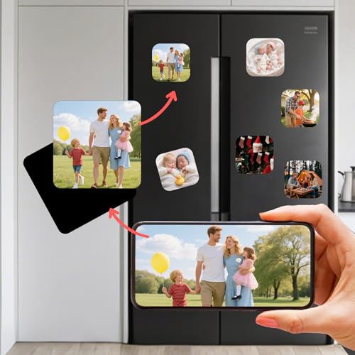 60 Pcs DIY Fridge Magnet Craft Set Acrylic Square Decorative Magnets Without Adhesive - 2 Inch