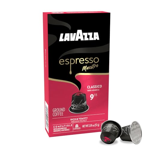 Lavazza Espresso Maestro Classico Capsules - Compatible with Nespresso, Medium Roast, 100% Arabica, 10 Count