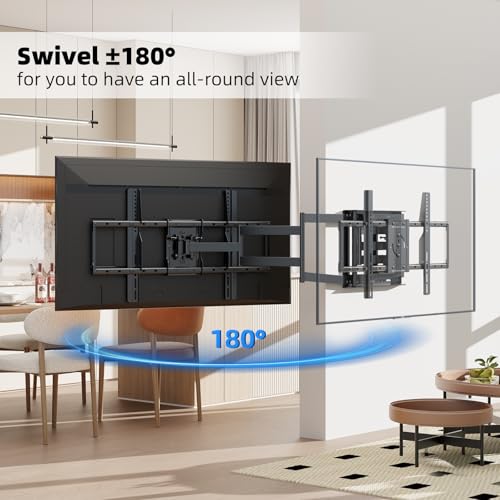 Long Arm TV Wall Mount for 32-76 Inch TVs with 90° Rotation & 180° Swivel - Heavy Duty Extendable Bracket