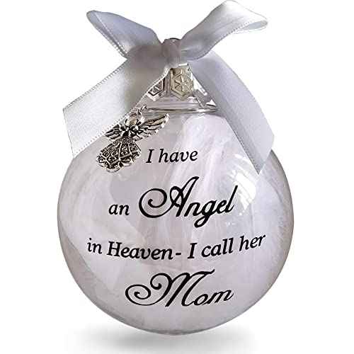 Memorial Christmas Ornament Xmas Ball I Have an Angel in Heaven I Call Her Mom Special Christmas Memorial Ornament for Loss of Loved One Sympathy Gift Angel Ornaments for Christmas Tree (MOM)