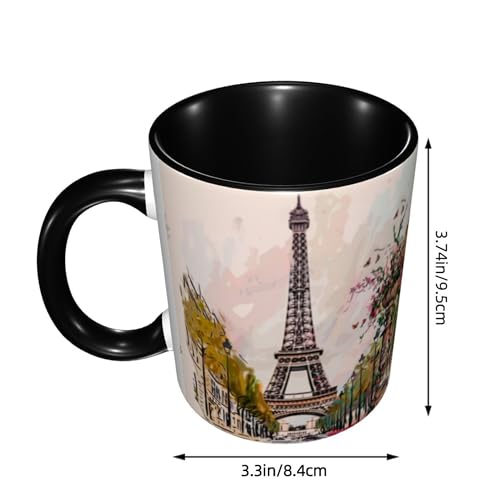Paris Eiffel Tower Coffee Mug 11OZ Funny Ceramic Tea Cup Kitchen