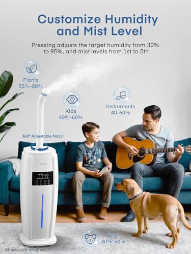 Large Room Humidifier 18L Capacity Triple Mist for Up to 1500 Sq.Ft