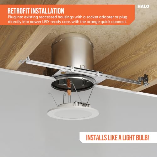 HALO 6 Inch Slim LED Recessed Light Trim Kit 6-Pack 5-CCT Dimmable, Wet Location