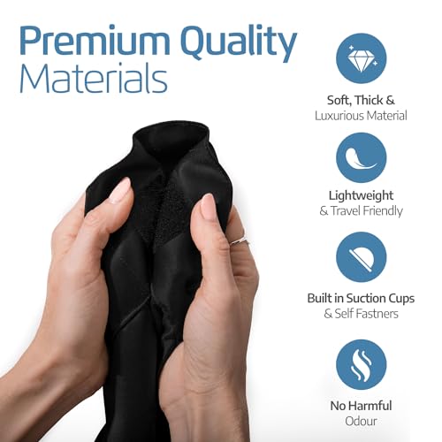 Portable Blackout Curtain with Suction Cups - Thermal Insulated Shade for Windows, Travel & Nursery - 66 x 51 Inches