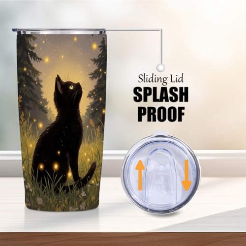 Jztco Cat Gifts for Women 20 oz Skinny Tumbler - Cute Cats Stainless Steel Insulated, Multi 1472