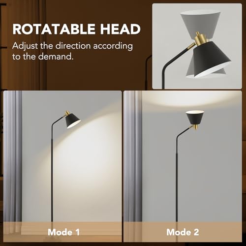 Leasgy Black Double-Base Adjustable Floor Lamp 65.3" - Modern Minimalist Design