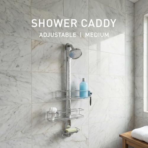 simplehuman Medium Adjustable Shower Caddy - Stainless Steel & Anodized Aluminum