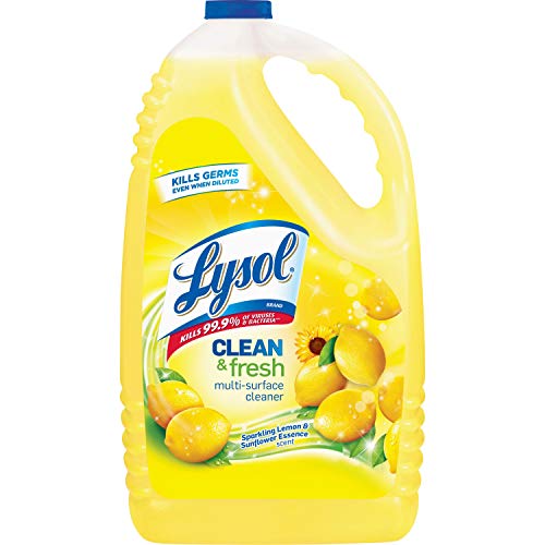 Lysol Multi-Surface Cleaner - Lemon Scent, Disinfects & Deodorizes, 144 Fl Oz Pack of 4